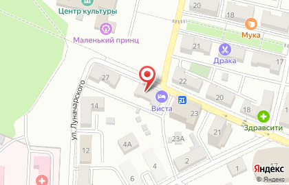 Продуктовый магазин Катюша на улице Луначарского на карте
