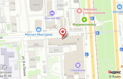 Продовольственный магазин Прогресс в Октябрьском районе на карте