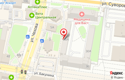 Фортуна на улице Бакунина на карте