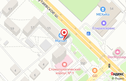 Супермаркет Магнит у дома в Дзержинском районе на карте