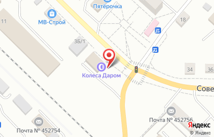 Шинный центр Колеса Даром на Советской улице на карте