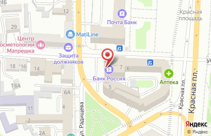 Банк РОССИЯ акционерный банк в Центральном районе на карте