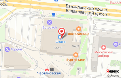 Фабрика Арт на метро Чертановская на карте