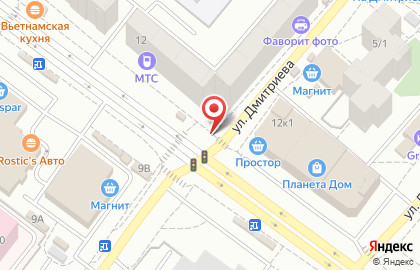 Фирменная розничная сеть магазинов Тюкалиночка на улице Дмитриева на карте