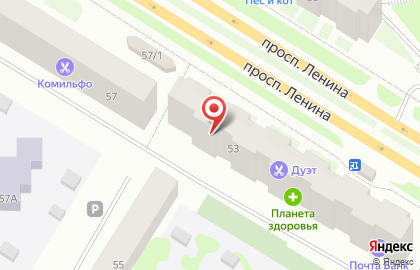 Продовольственный магазин Кристина на проспекте Ленина на карте