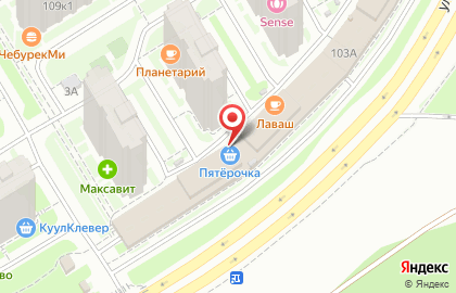 Супермаркет Пятёрочка на улице Академика Сахарова на карте
