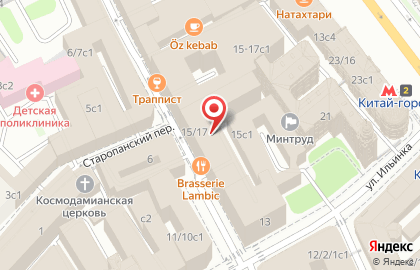 Пивной ресторан Brasserie Lambic в Большом Черкасском переулке на карте