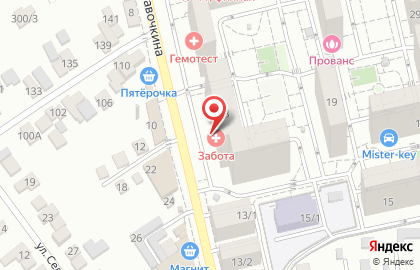 Медицинский центр Забота в Карасунском районе на карте