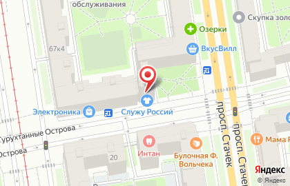 Алеганна на проспекте Стачек на карте
