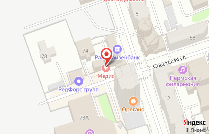 Медицинский центр Медис на Советской улице на карте