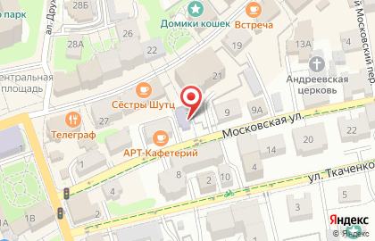 Детская городская библиотека на Московской улице на карте
