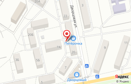 Супермаркет Пятерочка на Дворцовой улице на карте