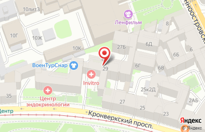Медицинская компания Инвитро на Кронверкском проспекте на карте