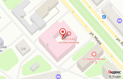 Поликлиника №1, Воркутинская детская больница на карте
