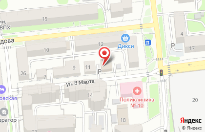 ТЭСТ-ЖАСО на улице 8 Марта на карте
