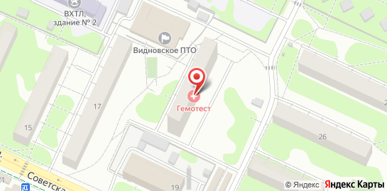 Лаборатория Гемотест на Советской улице на карте