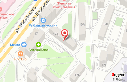 Сеть магазинов мясных полуфабрикатов Ариант на улице Воровского, 17а на карте