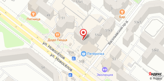 Стоматология Смайл на улице Новосёлов на карте