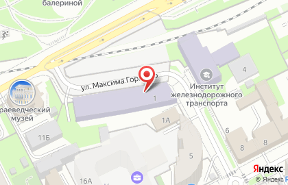Пермский институт железнодорожного транспорта на улице Максима Горького на карте