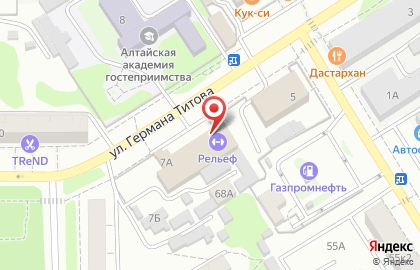 Тренажёрный зал Рельеф на улице Германа Титова на карте