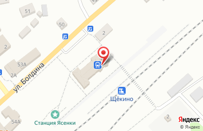 Железнодорожный вокзал, г. Щёкино на карте