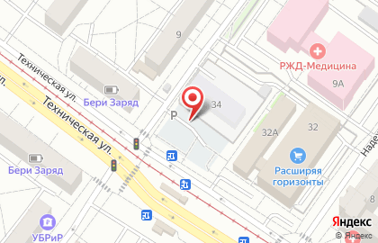 Киоск по продаже фруктов и овощей на улице Техническая 34/5 на карте