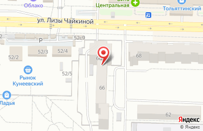 Банкомат КБ РТС-Банк на улице Лизы Чайкиной, 66 на карте