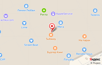 Ресторан быстрого питания Subway в ТЦ МЕГА Дыбенко на карте