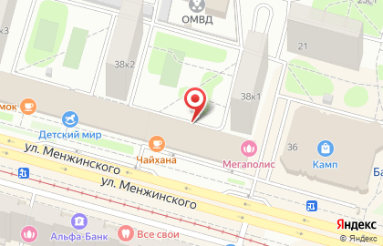 Потребительский кооператив Московский Финансовый Центр на улице Менжинского на карте