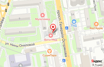 Медицинский центр Вита-Мед на проспекте Генерала Острякова, 36а в Севастополе на карте