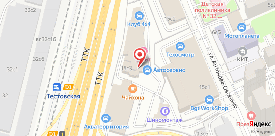 Круглосуточная сауна Шмит на улице Антонова-Овсеенко на карте