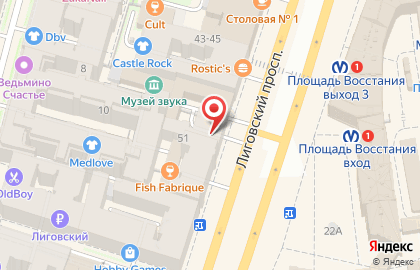 Отель Мишель в Санкт-Петербурге на карте