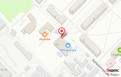 Супермаркет Пятёрочка на Больничной улице, 3а в Апрелевке на карте