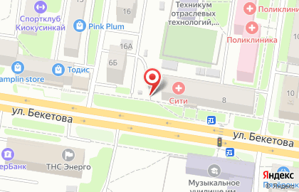 Киоск по продаже фруктов и овощей на улице Бекетова на карте