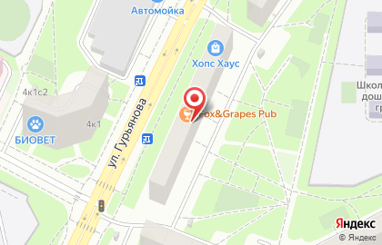 Паб Fox & Grapes на улице Гурьянова на карте