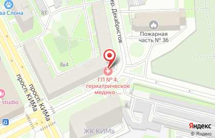 Городская поликлиника №4 Гериатрическое медико-социальное отделение в Василеостровском районе на карте