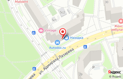 Продовольственный магазин Рассвет на улице Адмирала Лазарева на карте