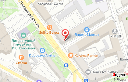 Магазин Бирюза на Плехановской улице на карте