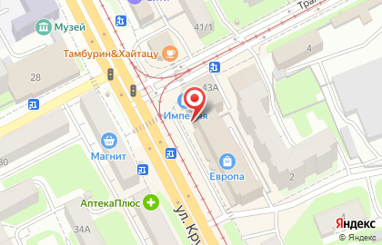 Киоск по продаже фастфудной продукции на улице Крупской на карте