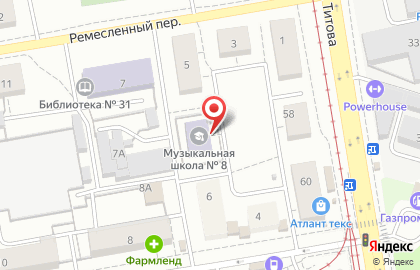 Екатеринбургская детская музыкальная школа №8 в Чкаловском районе на карте