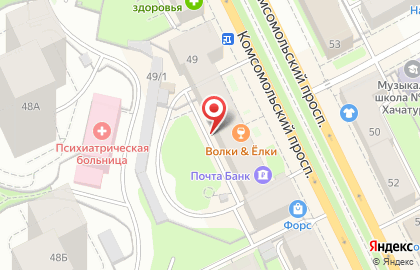 Почтовое отделение №39 на Комсомольском проспекте на карте
