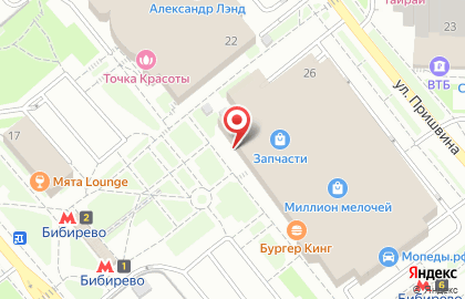 Супермаркет здорового питания ВкусВилл на улице Пришвина на карте