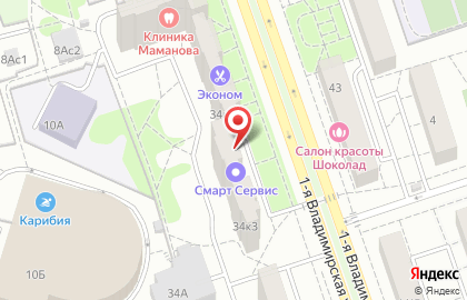 Биоцентр на 1-й Владимирской улице на карте