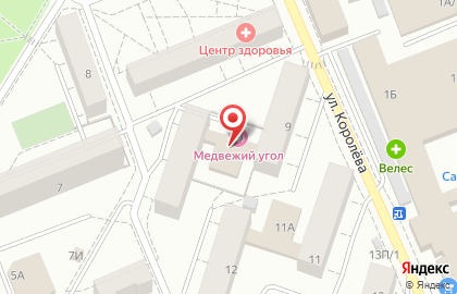 Сауна Медвежий угол в Свердловском районе на карте