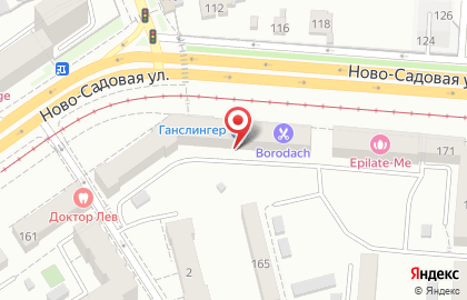 Барбершоп Borodach на Ново-Садовой улице на карте