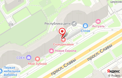 ОАО Банк ОТКРЫТИЕ на проспекте Славы на карте
