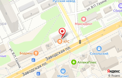 Ресторан быстрого питания KFC в Правобережном округе на карте