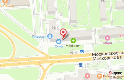 Продуктовый магазин Скиф на Московском шоссе на карте