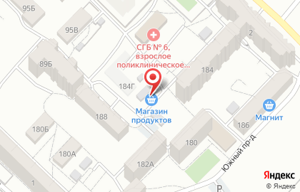 Киоск по продаже фруктов и овощей на Южной улице на карте