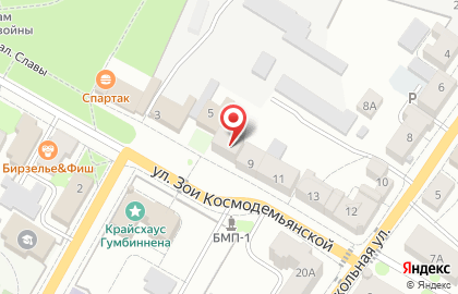 Магазин Радуга на улице З.Космодемьянской на карте